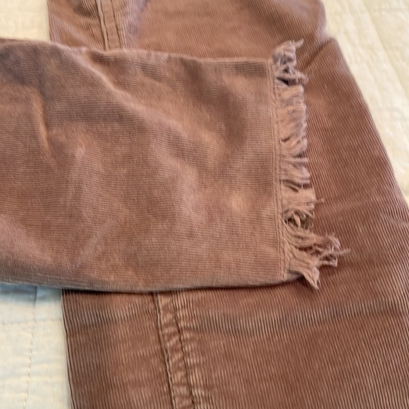 Free People corduroy jean slightly stretchy button fly crop fringe - Picture 8 of 8